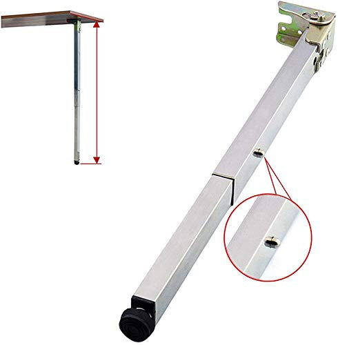 Pieds de Table à Manger en Acier Inoxydable,Pattes de Meubles Réglables Pliants en Métal,Comptoir de Bar Évolutif Pliable Jambe,Pied d'armoire de Push-pull,avec Base Ajustable,1pcs(85cm/33.5in)