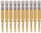 10Pcs Spiral Tap Drill Bit Set, M4x3.3 Titanium Coated HSS Screw Tapping Drill Bits Kit, 3.3mm Spiral Screw Tap Set Hex Shank Tapping Hand Tools