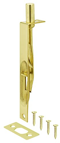 Nuk3y Heavy Duty 6-Inch Solid Brass Flush Bolt (Square, Polished Brass)