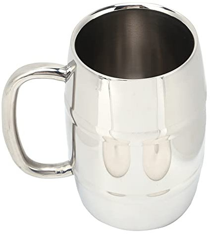 Hztyyier 550ML 304 Taza de cerveza de acero inoxidable Taza de cerveza de doble pared Taza de leche para cerveza Vino Mead