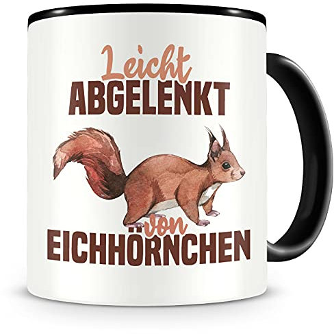 Samunshi® Eichhörnchen Tasse mit Spruch Abgelenkt Eichhörnchen Geschenk für Eichhörnchen Fans Kaffeetasse Lustige Tassen zum Geburtstag 300ml