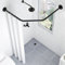 Duschvorhangstange duschabtrennung duschwand für badewanne ohne Bohren Gebogen Edelstahl Duschstange Ecke Badewanne Edelstahl Teleskopstange für Umkleidekabine(Color:Schwarz)