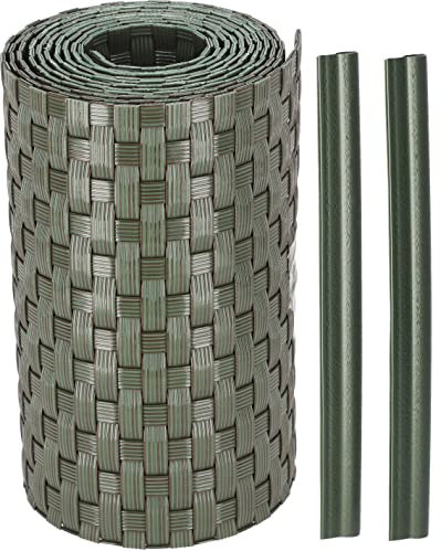 KOTARBAU® Brise-vue, en rotin synthétique, solide, pour jardin et balcon, 19 x 255 cm, biodégradable, plusieurs couleurs, esthétique durable, vert
