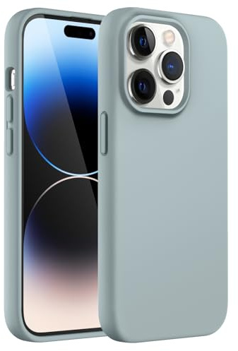 JETech Silikon Hülle für iPhone 14 Pro, Agavengrün | Seidig Weiches Gefühl, Stoßschutz, Kratzfest, Mikrofaser-Innenfutter