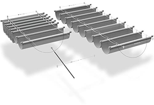 ECOOPTS 3'x12' Retractable Waterproof Wave Sun Shade Canopy Pergola Cover Shade Sail Awning for Outdoor Patio Porch Garden Deck Backyard (Light Grey)