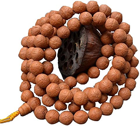 Tbkoly Bodhi-Armband, Bodhi-Armband, gelbe Haut, Augenbrauen, natürliche Bodhi-Armbänder, rund, 108 Buddha-Perlen