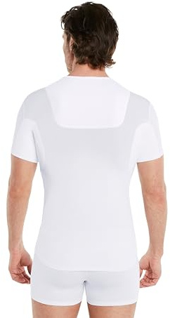 FINN Anti-Schweiß Shirt Herren mit V-Ausschnitt und Rücken-Einsatz – Unterhemd gegen Schwitzen mit Achselpads – 100% Schutz vor Schweißflecken und Geruch