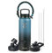 Trebo Water Bottle Insulated 40oz with Paracord Handle, Vacuum Double Wall Stainless Steel Water Jug, 48hr Cold Retention, Leakproof BPA-Free Thermos With 3 Lids Fits in Car Cup Holder, Indigo/Black