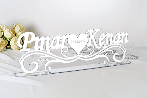 Hayal.Shop Verlobung Namensstand Acryl Ornament 30 cm | Personalisierte Namensschilder Fr Verlobung, Nianllk, Nian merasimi, Engagement, Nian treni | Namensstnder Gold/Silber | Namensstnder Acrylglas