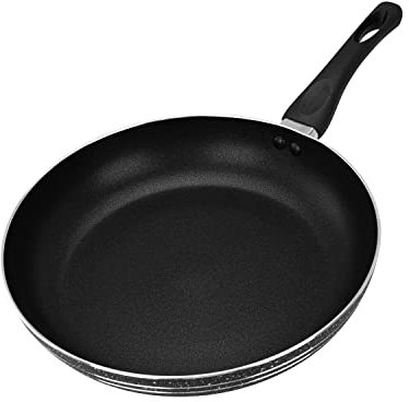 Royalford Fry Pan, 22 Cm - Aluminium Non-Stick Frying Pan Induction Hob Egg Omelet Pan - Saute Pan with 3-Layer Construction & Cool Touch Bakelite Handle, Black