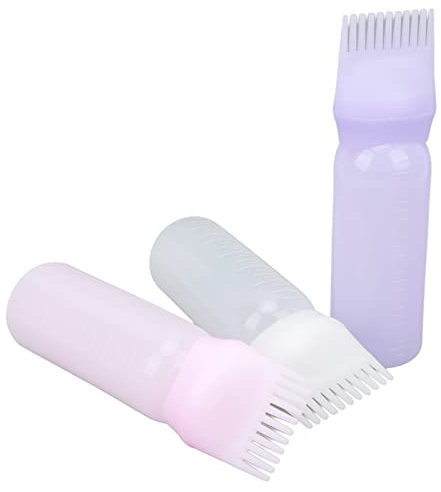 Botella Aplicadora de Tinte para el Cabello, 3 Piezas Botella Aplicadora de Tinte para el Cabello Peine de Raíz para el Hogar Aplicador de Aceite para el Cabello con Herramienta