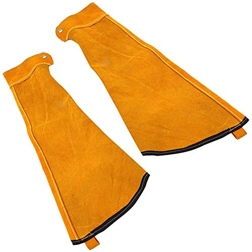 Protector contra salpicaduras de brazo, mangas soldadoras, calentador de brazos, protección de soldador, ropa protectora, hecho de cuero genuino para mujeres/hombres, cuero vacuno y forro