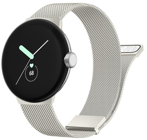 Oumida für Google Pixel Watch Armband/Google Pixel Watch 2 Armband für Herren Damen, Metall Armbänder, Edelstahl Doppel Magnet Ersatzarmband für Google Pixel Watch/Pixel Watch 2, Sternfarbe
