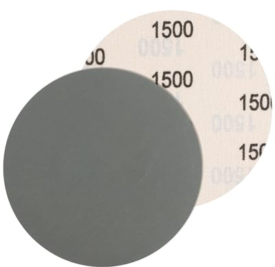 Bolatus 5 pièces Papier de Verre 125 mm, Grain 1500 disques de ponçage à Sec et Humide Feuilles de ponçage Rondes excentriques pour Ponceuse pour Voiture métal Bois