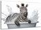 DARO Design - Toiletten-Bild auf 6mm HDF 40x30 cm Baby Zebra in der Badewanne - Wand-Deko Bilder Lustiges Geschenk