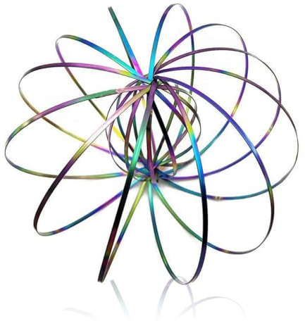LEEQ Geometrisches Magisches Flow Armband - Durchflussringe Spielzeug 3D Arm Feder Magisch Durchflussring Edelstahl Multisensorisch Pädagogisch und Interaktiv Feder Spielzeug