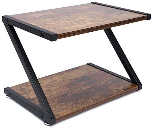 Sengfwin Display-Ständer aus Holz mit 2 Ebenen, für Drucker, Display-Front, Schreibtisch-Regal, multifunktional, Aufbewahrungsregal