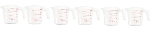 YARNOW 6 Pièces Tasse À Mesurer d'alimentation pour Perroquets Tasses Graduées Pichet Froid Cuisine Mesure Récipient d'alimentation pour Oiseaux Pichet Transparent avec Couvercles Pichet