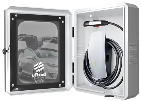 Ufixed Boîte de Protection Murale pour Tesla Wall Connector Gen 3 – Étanche, Verrouillable, avec Fenêtre et Aération – Boîtier de Recharge Extérieur pour Véhicules Électriques