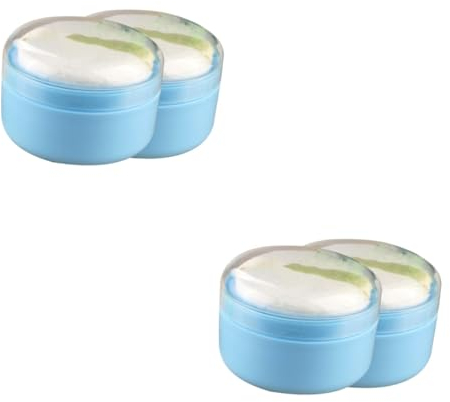 ibasenice 4stücke Puff Box Für Babypuder Praktischer Aufbewahrungskoffer Für Puderquasten Und Babypflegeprodukte Weiche Und Komfortable Anwendung Für Empfindliche Babyhaut Blau