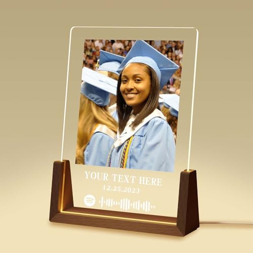 Spotify Glas Personalisiert Bilderrahmen - Personalisierte Geschenke für Frauen Männer & Beste Freundin - Fotogeschenke für Sie & Ihn zum Jahrestag, Geburtstag, Weihnachten, Valentinstag