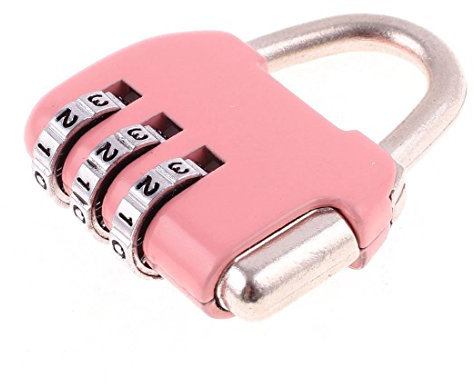 MOLERRI RüCkstellbares Zahlenschloss für GepäCkbox VorhäNgeschloss 3-Stellige Nummer Rosa