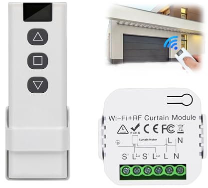 ADDLIVE Interruptor Persiana Wifi Módulo, Interruptor Persiana Wifi, Módulo de Control Para Persianas Eléctricas Para Persianas, Toldos, Compuesto de Mando a Distancia Por Radiofrecuencia + Módulo