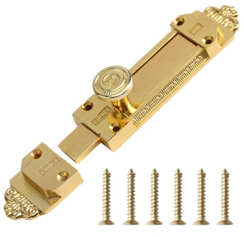 Bedroom Door Lock Pragmatic Door Latch Gold Surface Door Locks Antique Copper Pin Vintage Bathroom Door Lock Zinc Alloy Bolt Lock Suitable for Gate Latch for Wooden Gates, Garage Garden Gate Latch