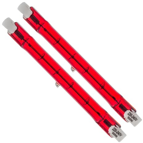 HALLMERS 2pcs R7S 220-240V 300W J118 Infrared IR Bulb - Effective Heat Source for Floor Lamps, Outdoor Heating, and Specialized Applications