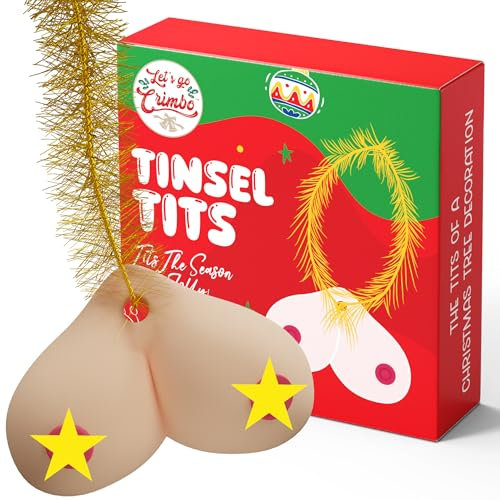 Funny Christmas Tree Tinsel T*ts Secret Santa Gift Bauble 3D Hanging Rude Stocking Filler Present Joke Gag
