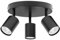 Zedelmaier Deckenstrahler LED Deckenlampe 3 Flammig GU10 Rund Modern Spotbalken Deckenspot Schwenkbar für Wohnzimmer Schlafzimmer Arbeitszimmer ohne Leuchtmittel Schwarz