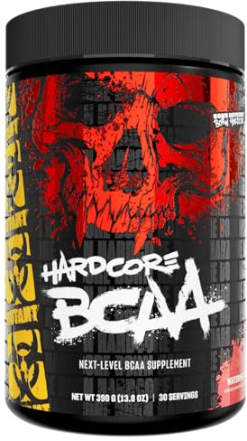 MUTANT Hardcore BCAA – vor, während oder nach dem Training – BCAA Next Level Supplement mit verzweigtkettigen Aminosäuren – Flüssigkeitszufuhr + Regeneration – 30 Portionen (Wassermelone)
