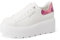 QUEEN HELENA Sneakers Platform Scarpe da Ginnastica Alte con Zeppa Casual Donna X32-11 (Bianco e Rosa, Sistema Taglie Calzature EU, Adulto, Donna, Numero, Media, 38)