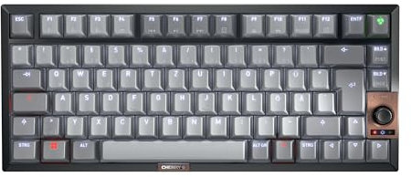 CHERRY KW 300 MX, Teclado Mecánico Compacto Hot-Swap, Disposición Alemana (QWERTZ), Iluminación Blanca, para Windows y Mac, Interruptores MX2A Brown, Negro