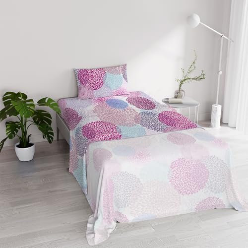 Set Lenzuola Letto Singolo Cotone River, lavorato in Italia - Completo Letto, Lenzuolo Sotto con Angoli, Telo Sopra 90x200cm e Federa con Patella Interna (Singolo, loira)