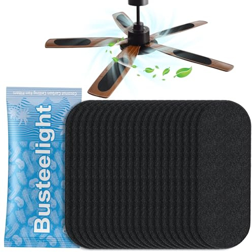Busteelight Ceiling Fan Air Filter – Fan Air Purifier Pads (20 Pcs) | Coconut Carbon, Easy-to-Stick Ceiling Fan Filters for Blades – Dust & Odor Removal Fan Blade Air Purifier Pads