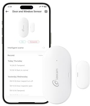 Loocam Zigbee - Sensores de puerta y ventana, alarma de puerta, requiere un concentrador/GATEWAY, mini sensor de contacto para sistema de alarma y automatización del hogar inteligente, control remoto