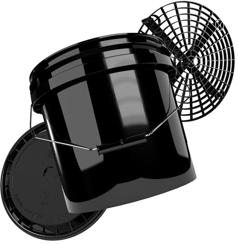 Car Wash Bucket Set with Strainer and Lid Magic Bucket 13 L Car Wash Bucket Black with Grid for Dirt Filtering Bucket for Car Washing Car Cleaning Bucket