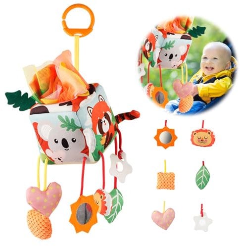 Kinderwagen Spielzeugfür Babys Activity Ausziehbar Spielzeug Hängespielzeug Babyschale Kinderbett Spielzeug Spiral Plüschtier Taschentuchhalter für Kleinkinder Jungen Mädchen ab 0 3 6 9 12 Monaten