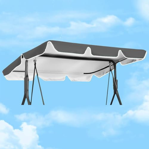 Hollywoodschaukel Dachbezug 210x145 cm, Strapazierfähig Dach für Hollywoodschaukel, Ersatzdach Hollywoodschaukel 3 Sitzer, Wetterbeständig Sonnendach für Gartenschaukel Dachplane Ersatzdach
