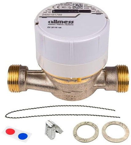 Universal Wasserzähler Q3 = 2,5 Kalt + Warmwasser Baulänge 110mm Anschluss 3/4 Zoll