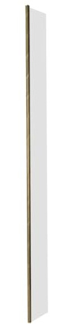 MILANO 300mm Hinged Wet Room Shower Enclosure Return Screen Brushed Gold | Toughened Glass Panel. Aluminium Profile. Contemporary Style. 1950mm Panel Height. Hinged Design. Fittings Included.