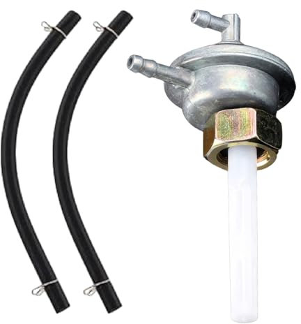 Robinet d'essence sous pression M16 x 1,5 - Réservoir en métal avec tuyau de carburant -Compatible CPI, Keeway, Kymco, SYM, GY6 139QMB, Baotian, Benzhou - pour Véhicule Terrain VTT Moto