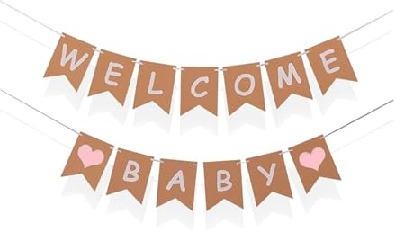Welcome Home Baby,Baby Shower Deko,Willkommen Zuhause,Welcome Girlande,Welcome,Girlande Babyparty,Welcome Deko Banner für Babyparty,Zuhause Empfang,Shower,Kindergeburtstag Dekoration Mädchen