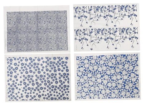 YOSADIER 4blätter Unterglasur Transfers Für Keramik Schneidbares Transferpapier Blumenmuster DIY Färbung Wasserverträglich Geeignet Für Keramik Und Tontopf-Gestaltung