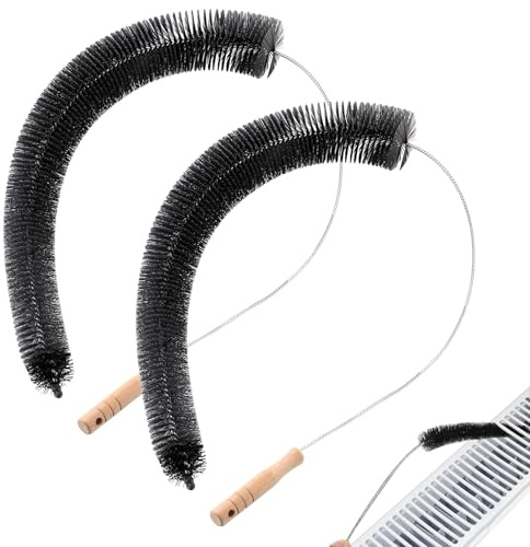Lot de 2 brosses de nettoyage flexibles pour radiateur, 72 cm, poils en nylon, pour tous les radiateurs plats, à nervures et de salle de bain, pour un meilleur climat intérieur
