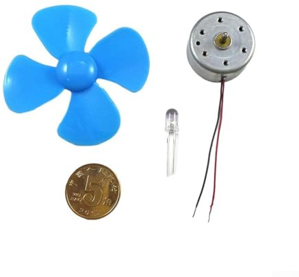 Yhenlovtt Wind Turbine Generator Kit for Student Experimental Teaching DIY with 4 For Leaf Blades, 0.1-12V Output Voltage and 3000RPM Speed