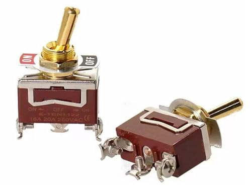 Gettimore 3 Way Toggle Switch 20A 250VAC for Boats, Campers, Automotive - Waterproof SPDT 14 Spade Terminals, 100000 Cycles