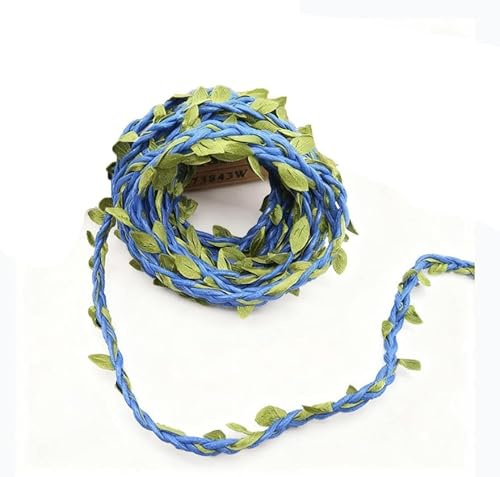 Waltonalice 15 M Künstlich Weinreben Band efeu Girlande Deko Eukalyptusranke blättergirlande Geschenkband Efeublätter Zierband für Wand Hochzeit DIY Basteln Party Heimdekoration Blau