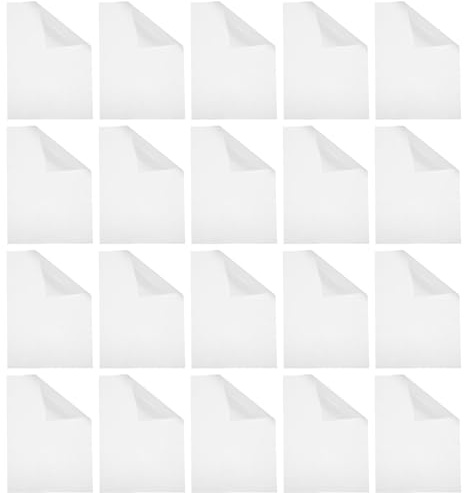 GARVALON 20pcs Double-Sided Hot Melt Adhesive Film Fusible Interfacing Sheets 20cm X 30cm Iron-on Fabric Glue for Clothing Bonding and Craft Sewing
